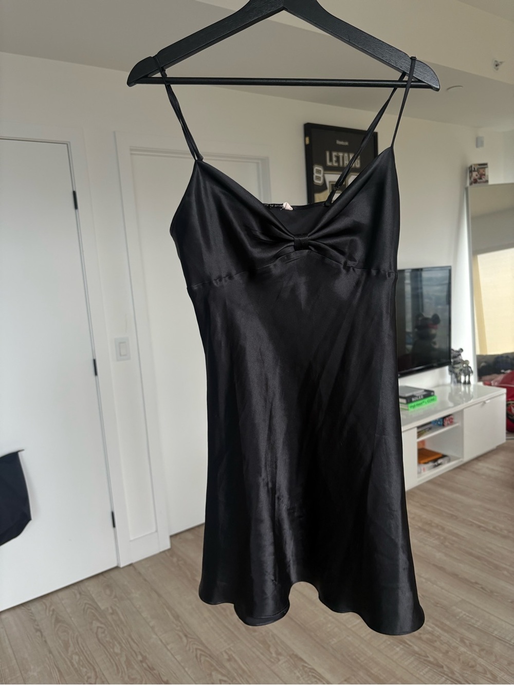 Vintage La Vie En Rose Black Satin Slip